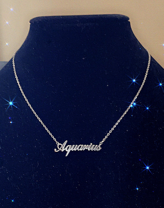 AQUARIUS "Script" NECKLACE