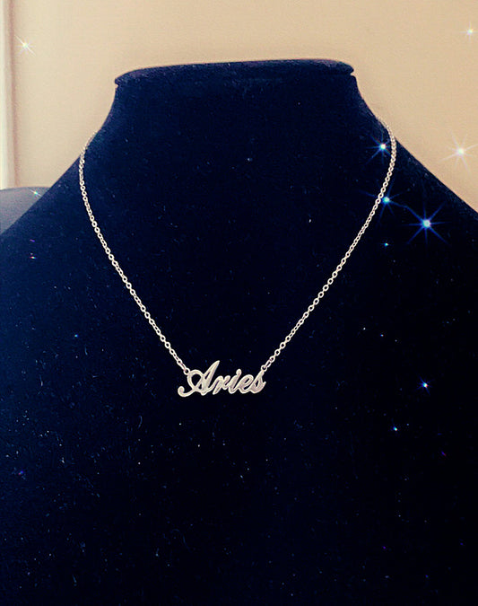 ARIES "Script" NECKLACE