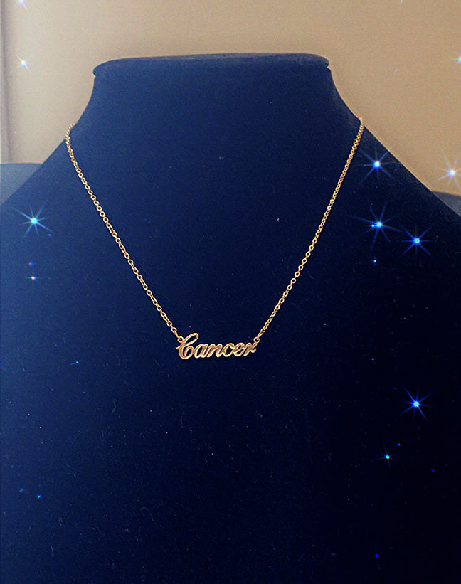 CANCER "Script" NECKLACE