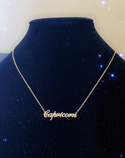 CAPRICORN "Script" NECKLACE