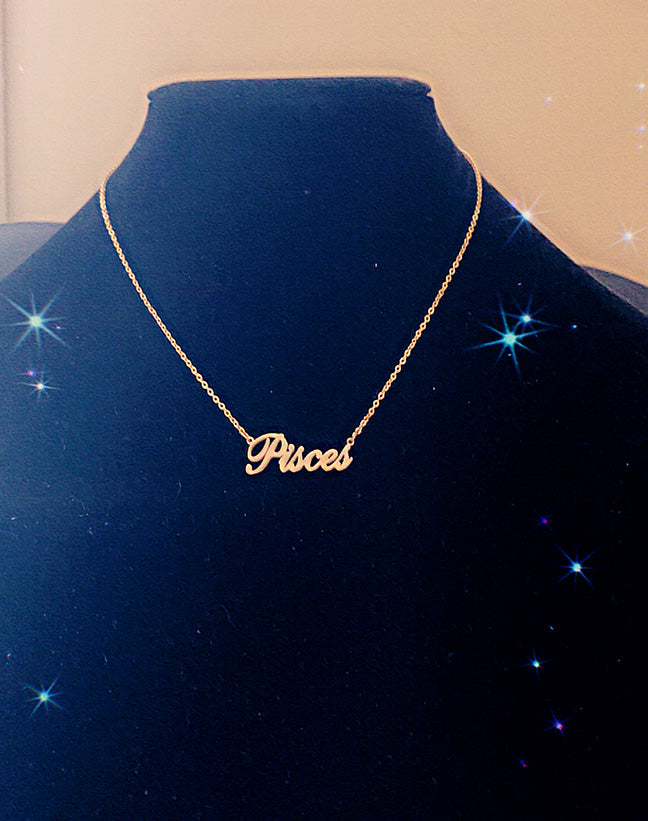 PISCES "Script" NECKLACE