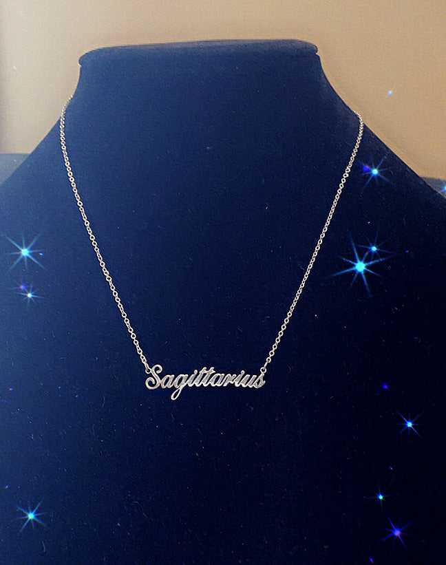 SAGITTARIUS "Script" NECKLACE