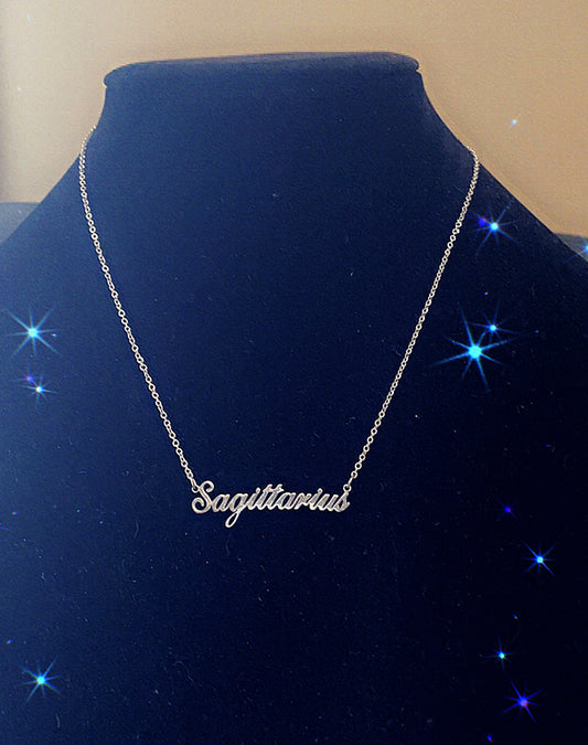 SAGITTARIUS "Script" NECKLACE