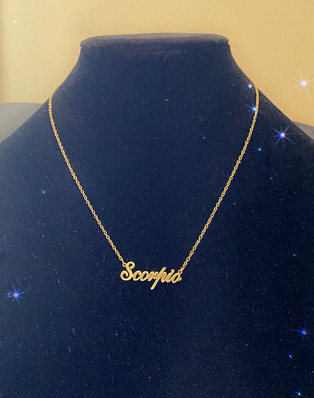 SCORPIO "Script" NECKLACE