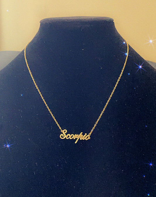 SCORPIO "Script" NECKLACE